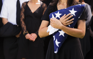 woman holding american flag